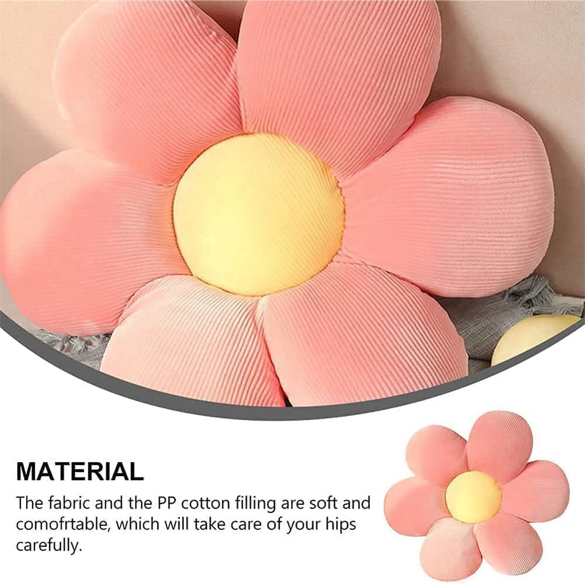 Aystkniet Flower Decorative Throw Pillow for Bed, 16'' Cute Pink Daisy Floor Cushion for Sofa Couch and Girls/Women/Kids/Children Gift (1 Pack, Pink)